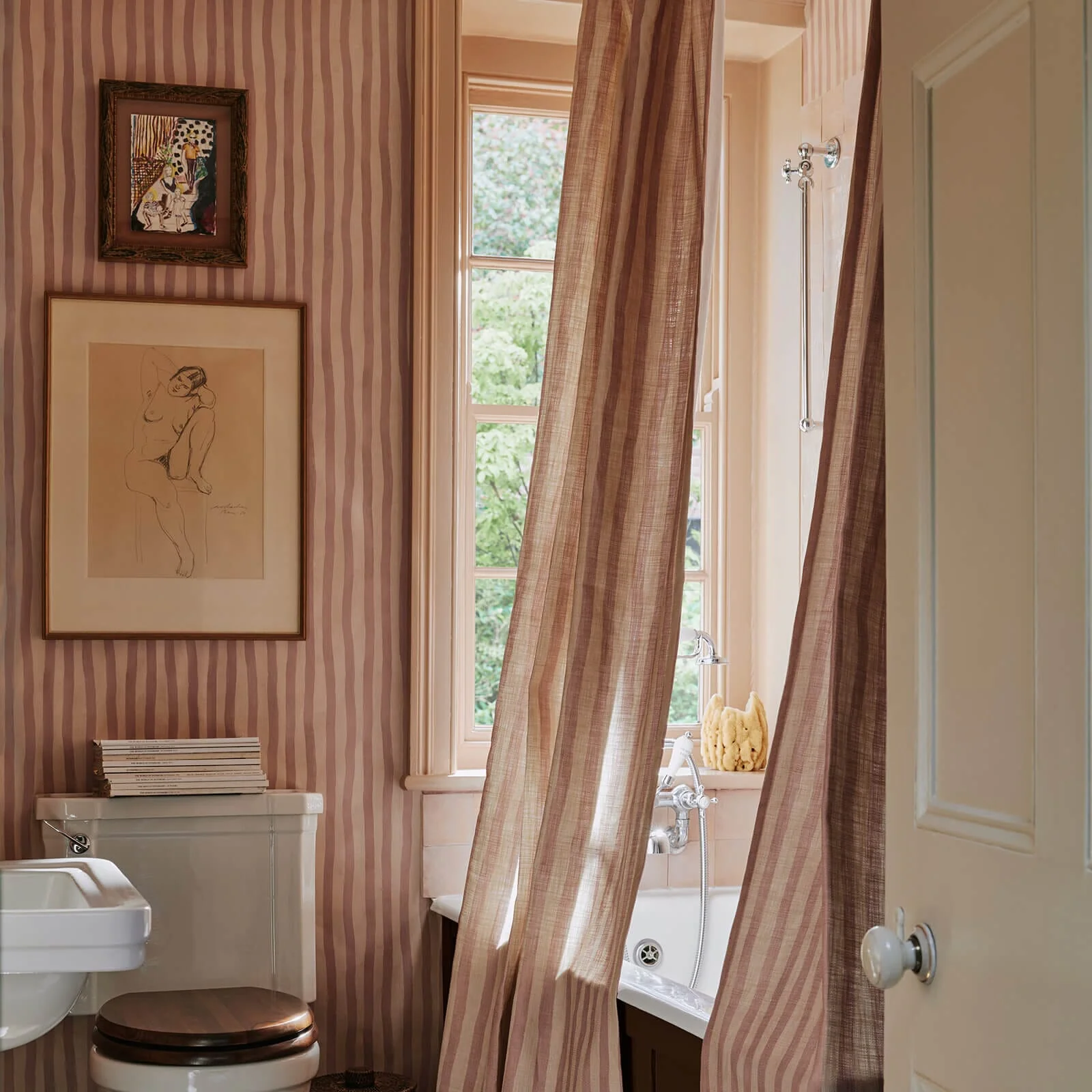 ARTIST'S STRIPE Wallpaper - Sakura & Astrantia - Image 3