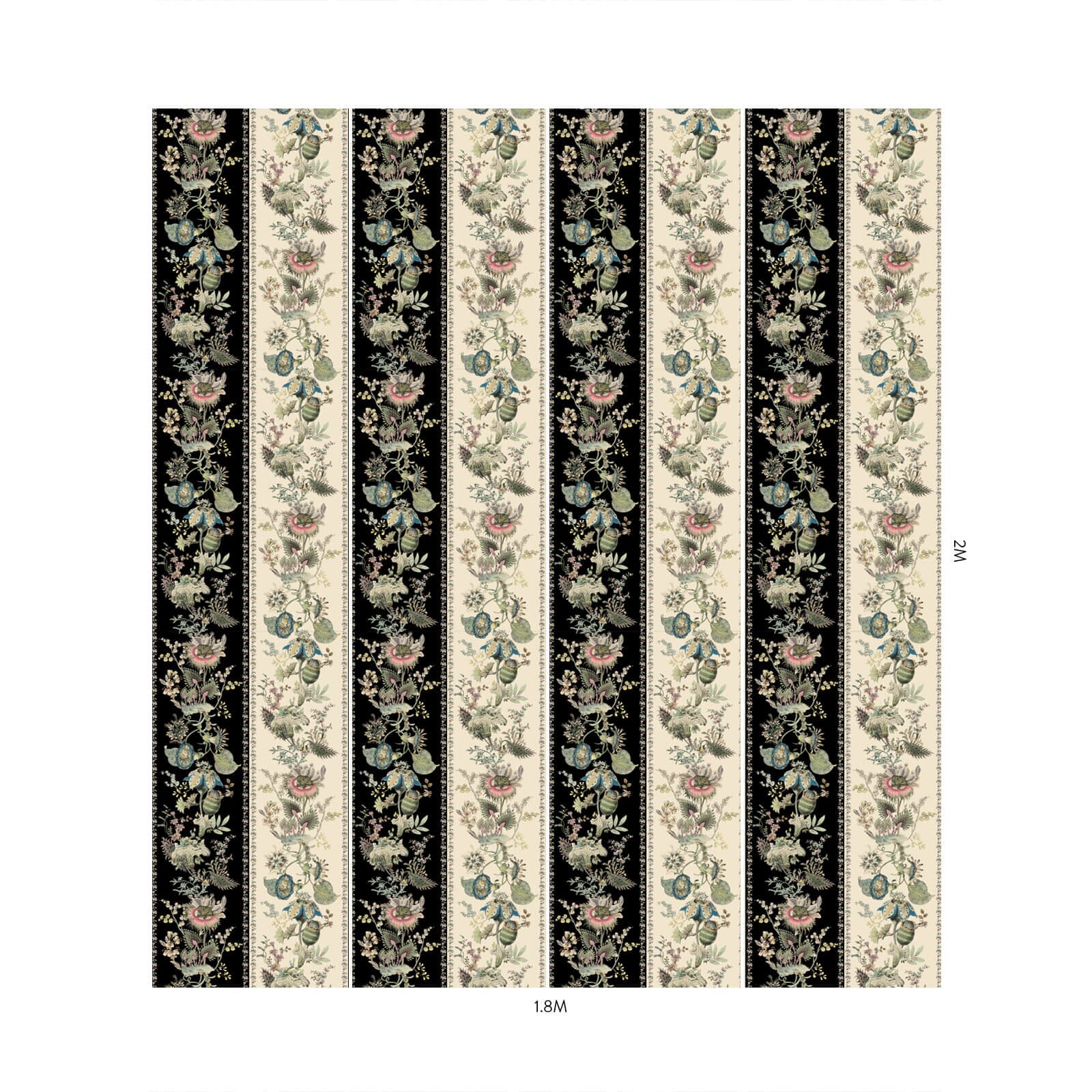 FLORA FANTASIA Wallpaper - Noir Stripe - Image 5