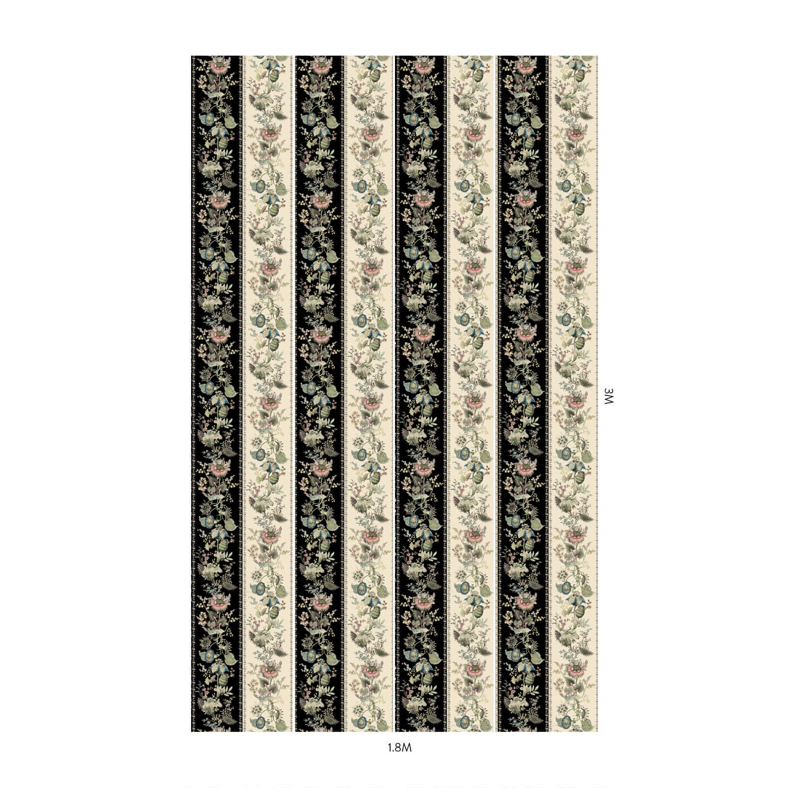 FLORA FANTASIA Wallpaper - Noir Stripe - Image 6